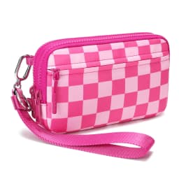 Wristlet Wallets for Women Nylon Quilted Wallet with 4 Zippers, Travel Credit Card Holder Cell Phone Organizer