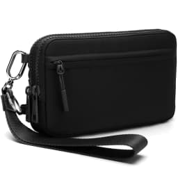 Wristlet Wallets for Women Nylon Quilted Wallet with 4 Zippers, Travel Credit Card Holder Cell Phone Organizer