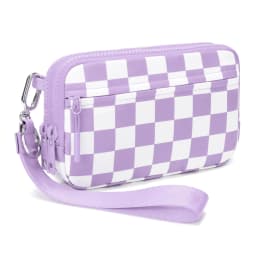 Wristlet Wallets for Women Nylon Quilted Wallet with 4 Zippers, Travel Credit Card Holder Cell Phone Organizer