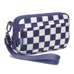Wristlet Wallets for Women Nylon Quilted Wallet with 4 Zippers, Travel Credit Card Holder Cell Phone Organizer
