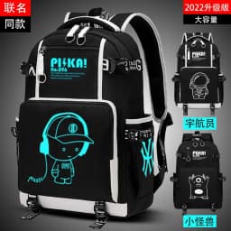 Waterproof Luminous Backpack, Casual Lightweight Backpack, Personalized Pattern, Fashionable Youth Backpack