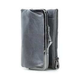 Contact'S Genuine Leather Wallet Women Small Metal Frame Purse Ladies Hasp and Zipper Coin Pocket Credit Card Holder