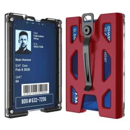 Aluminum Badge Holder/Wallet_ Durable ID Card Holder with Metal Clip and 4 Cards Slot