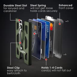 Aluminum Badge Holder/Wallet_ Durable ID Card Holder with Metal Clip and 4 Cards Slot