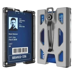 Aluminum Badge Holder/Wallet_ Durable ID Card Holder with Metal Clip and 4 Cards Slot
