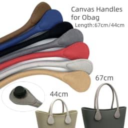2025 TANQU New Long Short Round Solid Color Canvas Fabric Handle for Obag Classic Mini O Bag Women's Shoulder Handbag