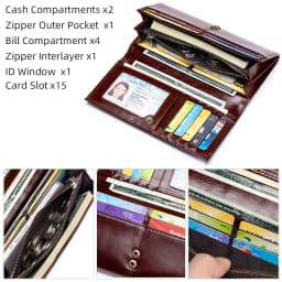 SCHLATUM Women Leather  Wallet Long Multifunction Business Card Holder Purse Brand Fashion Female Purse