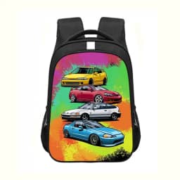 Japan JDM Racing Car Print Backpack Engine Turbo Women Men Rucksack Children School Bags for Teenager Laptop Backpack Travel Bag