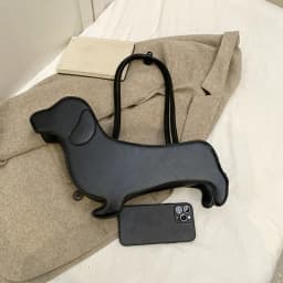 Three-dimensional Dachshund Shoulder Bag PU Leather Retro Handbag Design Underarm Bag For Women Trend Commut Bag