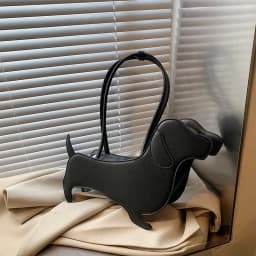 Three-dimensional Dachshund Shoulder Bag PU Leather Retro Handbag Design Underarm Bag For Women Trend Commut Bag