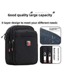 New Arrival Men's Crossbody Bag Messenger Waterproof Purse Oxford Zipper Shoulder Bags For Male Black Versatile Style S/M/L/XL