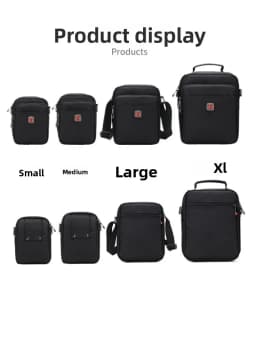 New Arrival Men's Crossbody Bag Messenger Waterproof Purse Oxford Zipper Shoulder Bags For Male Black Versatile Style S/M/L/XL
