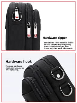 New Arrival Men's Crossbody Bag Messenger Waterproof Purse Oxford Zipper Shoulder Bags For Male Black Versatile Style S/M/L/XL