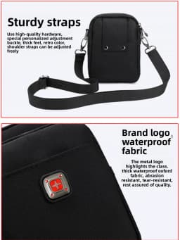 New Arrival Men's Crossbody Bag Messenger Waterproof Purse Oxford Zipper Shoulder Bags For Male Black Versatile Style S/M/L/XL