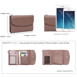 Women‘s Minimalist Short Wallet Classic Real Leather Magnet Flap Trifold Coin Purse Multi Slots Card Holder Portable Daily Use