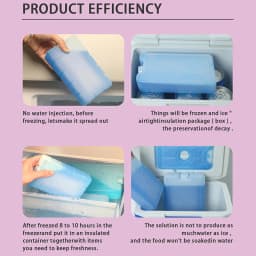 Reusable Gel Ice Packs for Cooler Slim Small Portable Leakproof Cooling Packs for Lunch Box Trips, Bingjeongha Ice Pack