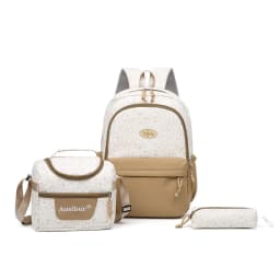 Backpack, Leopard Print, 3 in 1 Set, Lightweight Large Capacity, Junior High School Bag, Pencil Case, Lunch Bag