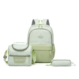 Backpack, Leopard Print, 3 in 1 Set, Lightweight Large Capacity, Junior High School Bag, Pencil Case, Lunch Bag