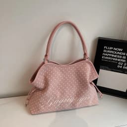 Women's Shoulder Bag Y2k Fashion Sweet Polka Dot Handbag Korean Casual Versatile Leopard Print Brown Frosted Tote Bags
