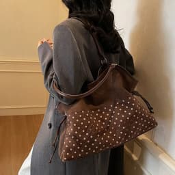 Women's Shoulder Bag Y2k Fashion Sweet Polka Dot Handbag Korean Casual Versatile Leopard Print Brown Frosted Tote Bags