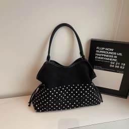 Women's Shoulder Bag Y2k Fashion Sweet Polka Dot Handbag Korean Casual Versatile Leopard Print Brown Frosted Tote Bags