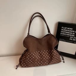 Women's Shoulder Bag Y2k Fashion Sweet Polka Dot Handbag Korean Casual Versatile Leopard Print Brown Frosted Tote Bags