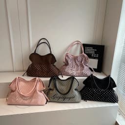 Women's Shoulder Bag Y2k Fashion Sweet Polka Dot Handbag Korean Casual Versatile Leopard Print Brown Frosted Tote Bags