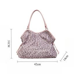 Women's Shoulder Bag Y2k Fashion Sweet Polka Dot Handbag Korean Casual Versatile Leopard Print Brown Frosted Tote Bags