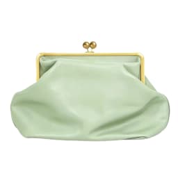 Women Small Kisslock Top Handle Bag Frame Clasp Clutch Party Bag 2026 Spring New Microfibe Leather