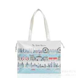 Cartoon Print PVC Waterproof Tote Bag for Women, Casual Portable Shoulder Handbag, Outdoor Shopping Commuting Daily Use Bag 
