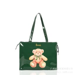 Cartoon Print PVC Waterproof Tote Bag for Women, Casual Portable Shoulder Handbag, Outdoor Shopping Commuting Daily Use Bag 