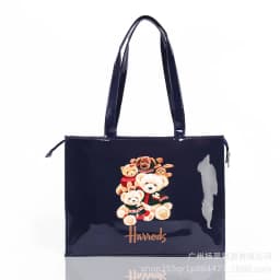 Cartoon Print PVC Waterproof Tote Bag for Women, Casual Portable Shoulder Handbag, Outdoor Shopping Commuting Daily Use Bag 