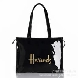 Cartoon Print PVC Waterproof Tote Bag for Women, Casual Portable Shoulder Handbag, Outdoor Shopping Commuting Daily Use Bag 