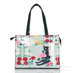 Cartoon Print PVC Waterproof Tote Bag for Women, Casual Portable Shoulder Handbag, Outdoor Shopping Commuting Daily Use Bag 