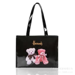 Cartoon Print PVC Waterproof Tote Bag for Women, Casual Portable Shoulder Handbag, Outdoor Shopping Commuting Daily Use Bag 