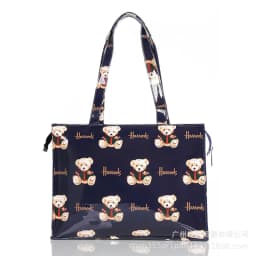 Cartoon Print PVC Waterproof Tote Bag for Women, Casual Portable Shoulder Handbag, Outdoor Shopping Commuting Daily Use Bag 