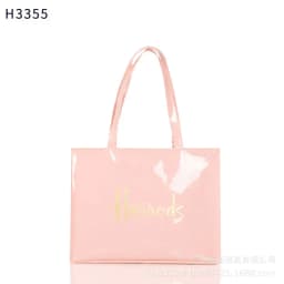 Cartoon Print PVC Waterproof Tote Bag for Women, Casual Portable Shoulder Handbag, Outdoor Shopping Commuting Daily Use Bag 