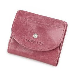 CONTACT'S Genuine Leather Short Wallets for Women Fashion Card Holder Money Clip Coin Purse Female Mini Wallet Women's Bag Purse