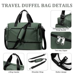 Men's Travel Bag with Shoe Compartment and Wet Compartment Large Capacity Lightweight Waterproof Carry-on Bag Travel Duffel Bag