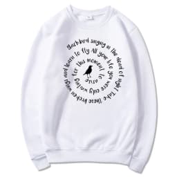 Women Casual Sweatshirt Blackbird Singing In The Dead of Night Crewneck Sweatshirts Music Fans Gift Women Vintage Hoodies