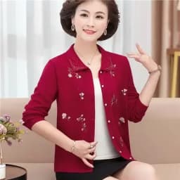 Women's Sweater Cardigan Spring and Autumn Embroidered Diamond Plus Size Korean Jacket Knit Cardigan Long Sleeve Coat Thin Top