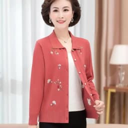 Women's Sweater Cardigan Spring and Autumn Embroidered Diamond Plus Size Korean Jacket Knit Cardigan Long Sleeve Coat Thin Top