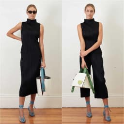 ALSEY Miyake Pleated Korean Style Sleeveless High Collar Tops Women's 2025 Summer New Simple Slim Solid Color T-shirt Clothing