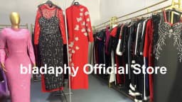 2025 New Summer Dress Black Puff Sleeve Elegant Beading Women Dress Long Bandage Party Club Maxi Dress