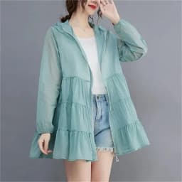 2026 Summer Thin Windbreaker New Sunscreen Clothes Mid-Long Female Breathable Shirt Oversize Jacket With Hooded Female Outerwear
