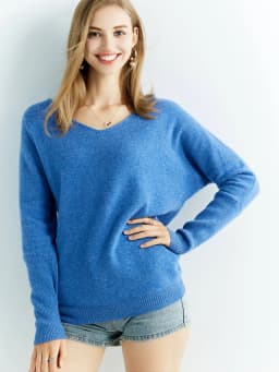 Knitted Wool Sweater Cashmere Sweaters Women's 100% Merino Wool V-Neck Vintage Pullover Winter Autumn Jumper Clothing Top Female