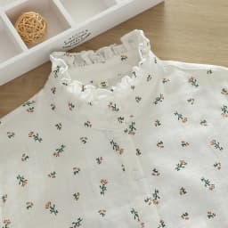 New Autumn 2 Layer Cotton Yarn Floral Shirts Women Ruffled Collar Tops Long Sleeve Loose Casual Blouses Spring 2023 T37959JM
