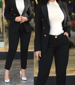 Blazer Women's Suits Elegant Pants Long Sleeved Coat Solid Color Fashion Versatile Casual Set Summer New 2023 Y2k Clothes