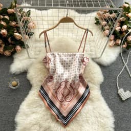 Women Sexy Backless asymmetrical lace-up Camis Print Tank Top Chic One-piece Corset Bustier Summer Beach vacation Crop Top