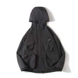 Multi Pocket Hooded Cargo Jacket Men Women Japanese Harajuku Casual Windbreak Jacket Outdoor Spring Autumn Fashion Couple Coats